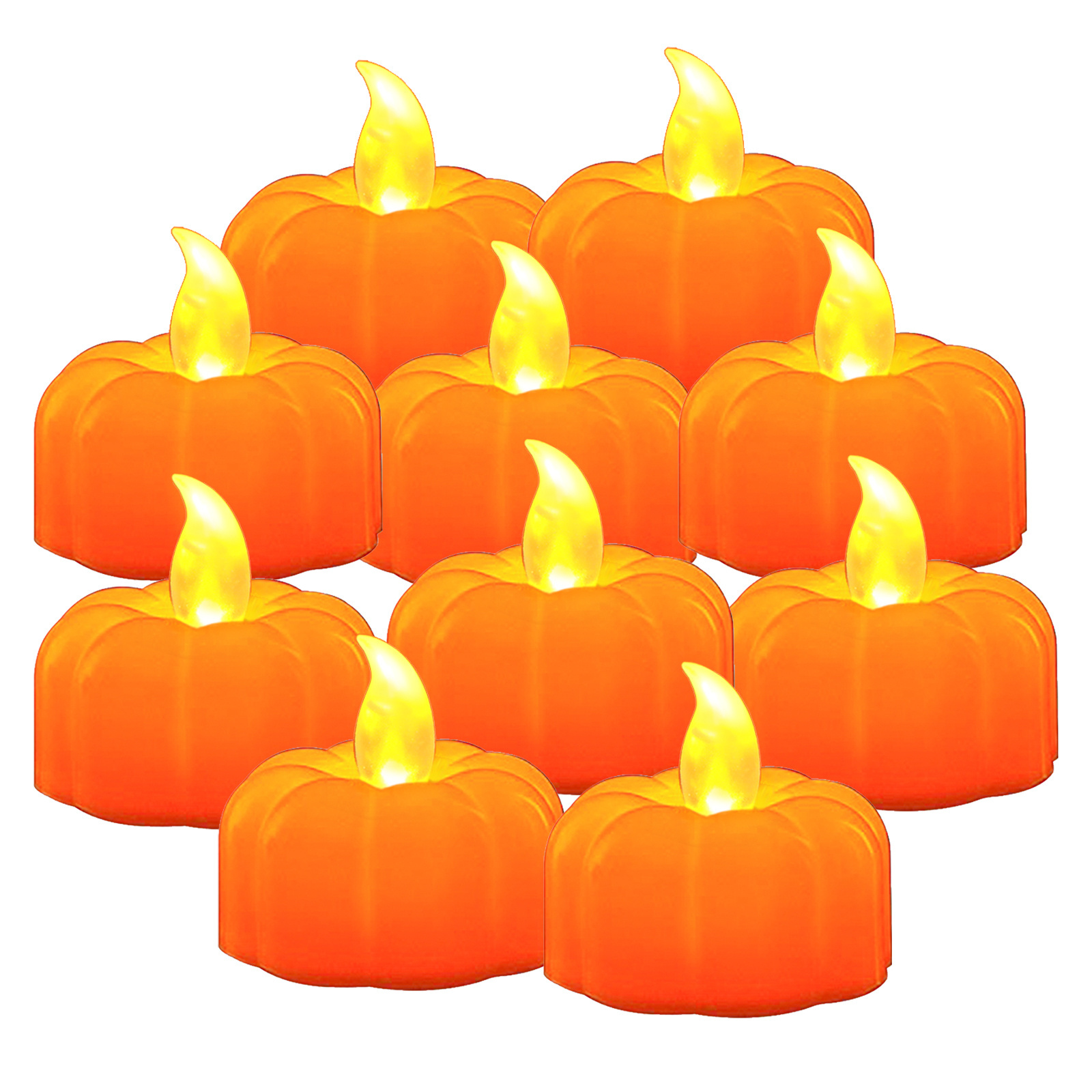 Battery operation LED Candle Light Pumpkin Warm White Flashing Tea Lights For Home Decoration