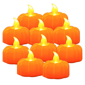 Battery operation LED Candle Light Pumpkin Warm White Flashing Tea Lights For Home Decoration