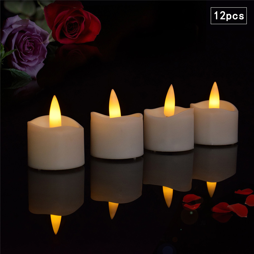 Flameless Tealight Candles Battery Operated Tealight Candles Warm White 3D Flame Flickering LED Candle For Home Party Decoration