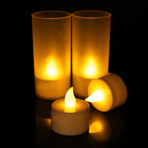 Rechargeable Led Candle Set with Charging Base Flameless Battery Operated Candle for Wedding Festival Party Indoor Decoration