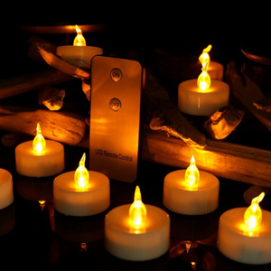 Flameless Led Tea lights Candle with Remote Yellow Flickering Battery Operated Tea Light Candles For Wedding Decoration