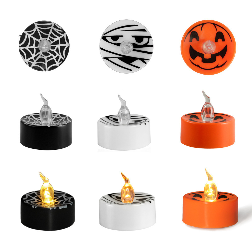 Flickering Warm Yellow Flameless Candles Battery Operated Flameless Tea Lights for Halloween Decoration