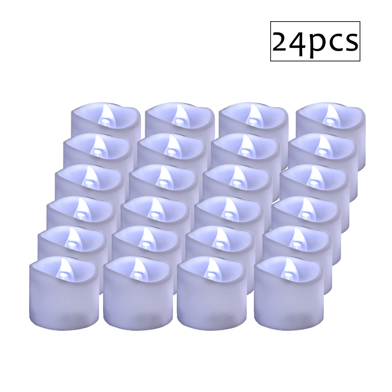 24-Pack Battery Tea Lights Bulk Long-Lasting Tea Lights Flameless Flickering for Wedding Proposal Anniversary Holiday Decor