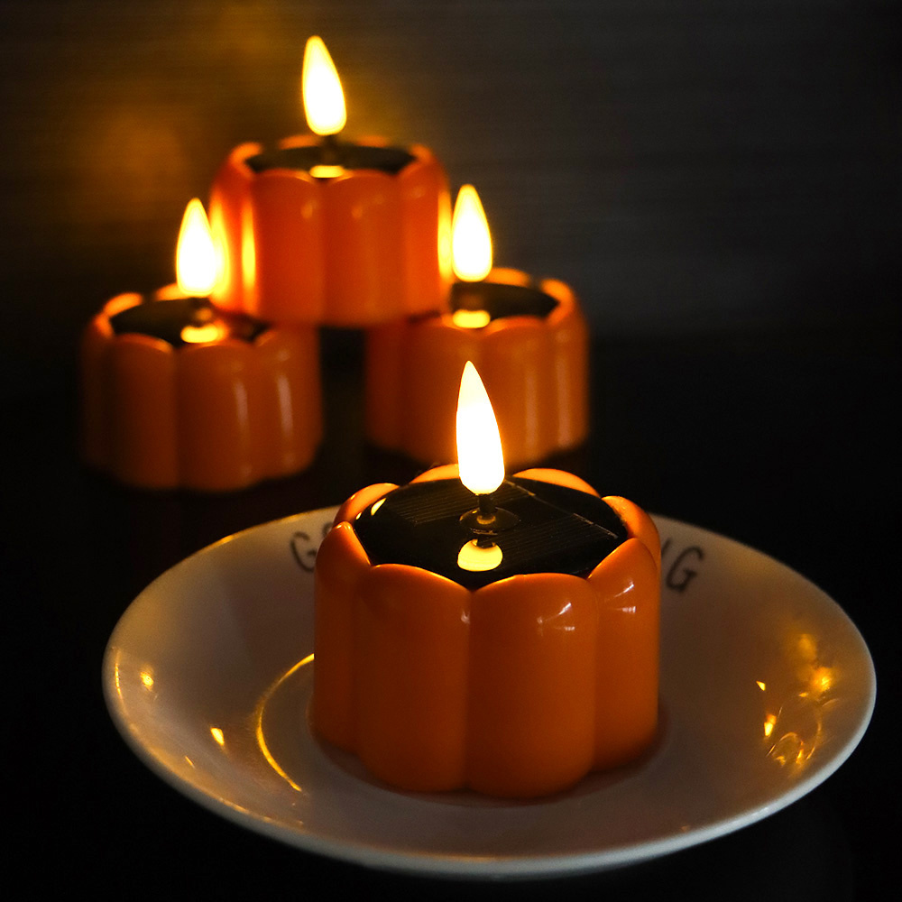 Outdoor Halloween Party Decorated Small Night Lights Solar LED Pumpkin Lights Solar Candle Lights