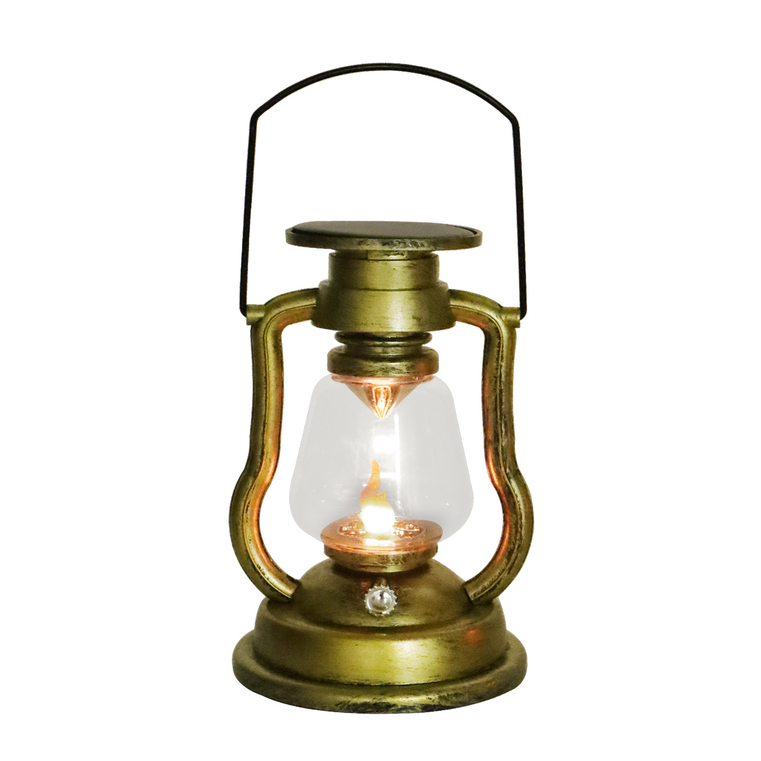 Retro Orange Flame Led Lamp Miners Lantern for Garden Tree Table Reading Lighting Solar Hanging Camping Oil Light Lantern