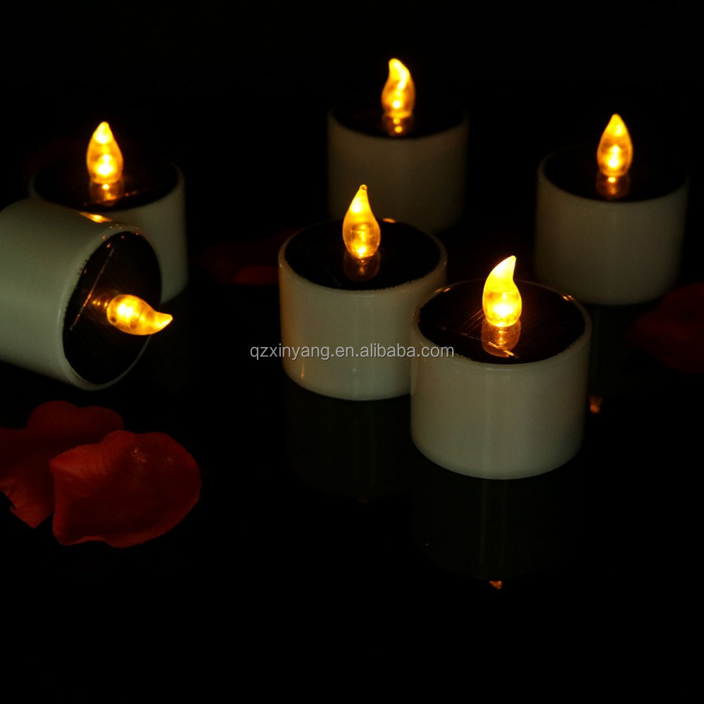 Solar Candles With Yellow Lighting Popular in UK Solar Led Tea Light