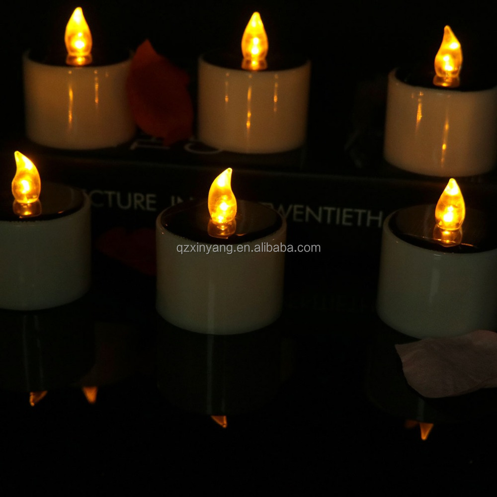 Solar Candles With Yellow Lighting Popular in UK Solar Led Tea Light