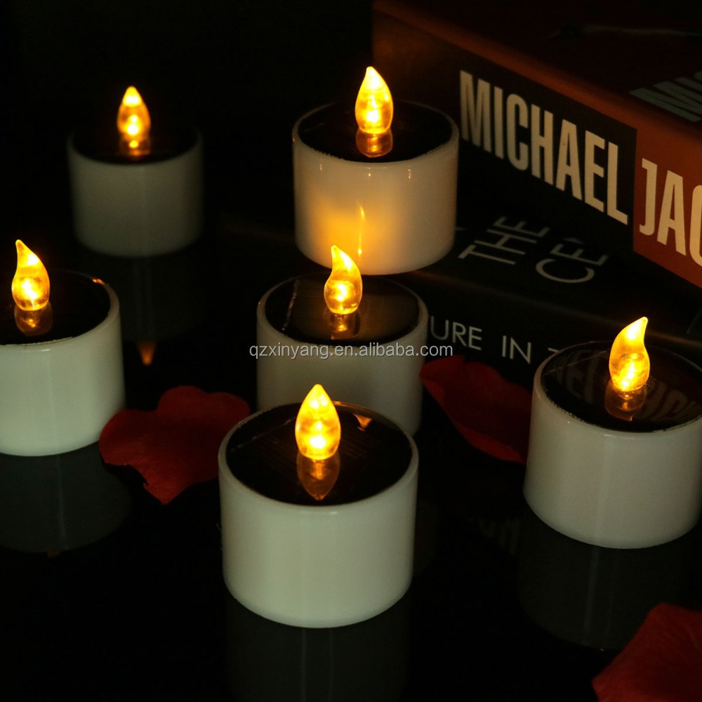 Solar Candles With Yellow Lighting Popular in UK Solar Led Tea Light