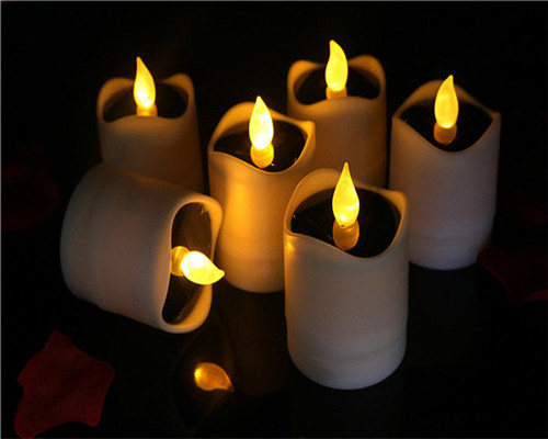 2024 New Design Solar Tealight Candle LED Rechargeable Tealight Waterproof Warm White Flickering Candle for Decoration