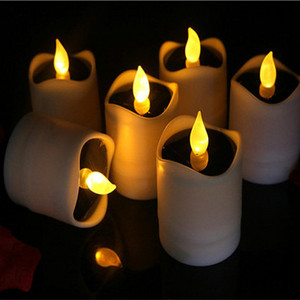 2024 New Design Solar Tealight Candle LED Rechargeable Tealight Waterproof Warm White Flickering Candle for Decoration