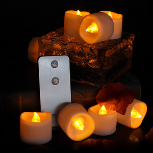 Yellow Remote Candles,Led Flameless Tea Lights Candles with Remote Control for Wedding Party Church Home Party Use