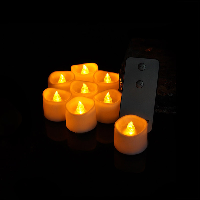 Yellow Remote Candles,Led Flameless Tea Lights Candles with Remote Control for Wedding Party Church Home Party Use