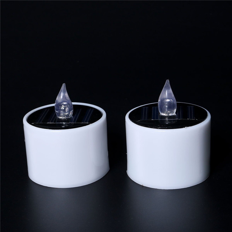 Waterproof Solar Tea Lights Large Indoor Outdoor Flickering Tea Lights Flameless Automatic On At Night,Reusable Led Solar Candle