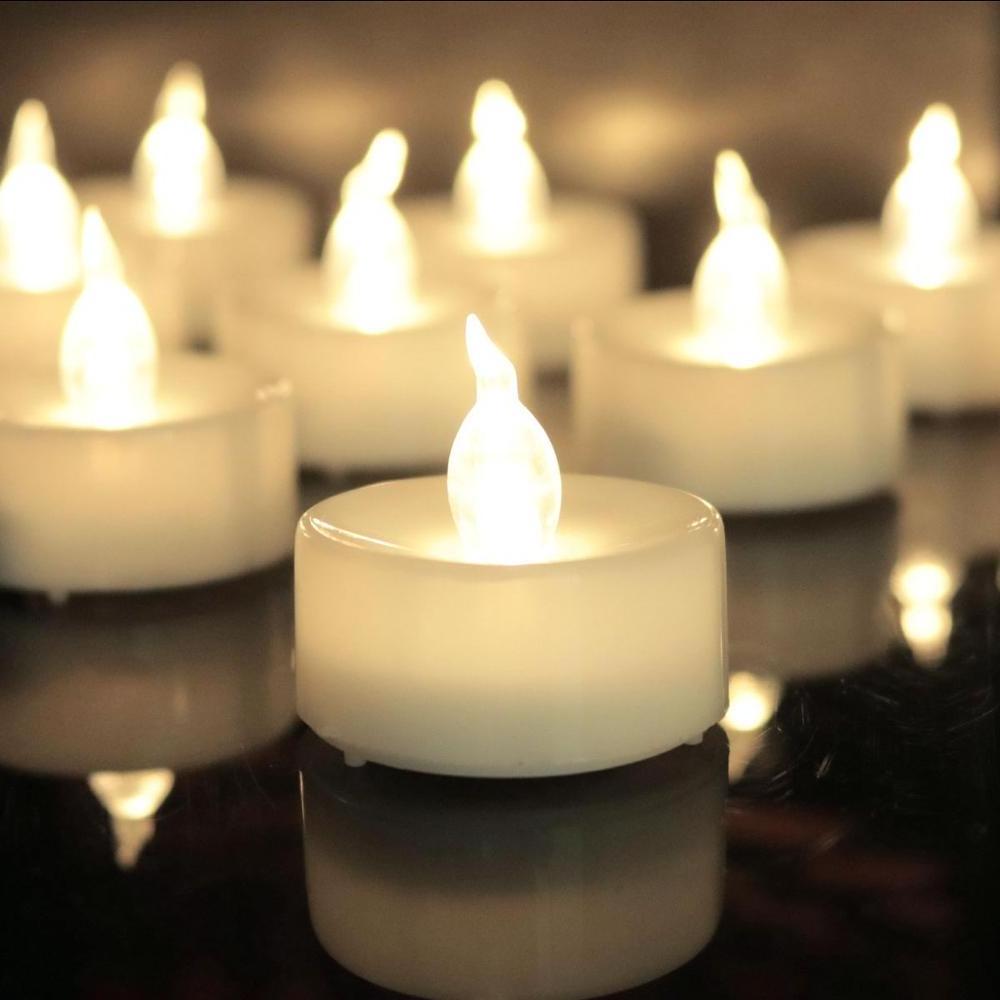 Hot Sale Wedding Decoration Battery Operated Warm White flickering With Timer Tea light LED Candle