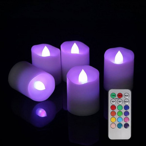 Yellow Flickering RGB Remote Control Submersible Light Tea Lights