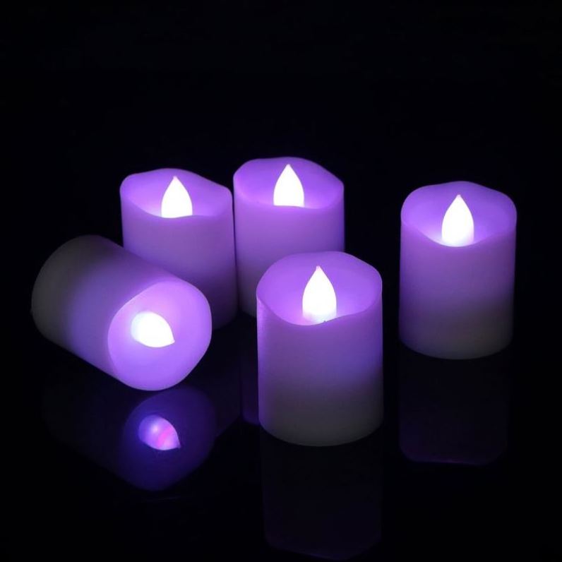 Yellow Flickering RGB Remote Control Submersible Light Tea Lights