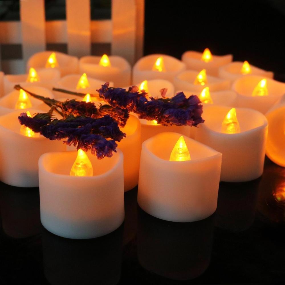 LED Flameless Flicking Tealight Candles Electronic Timer Electronic tea light for wedding decoration