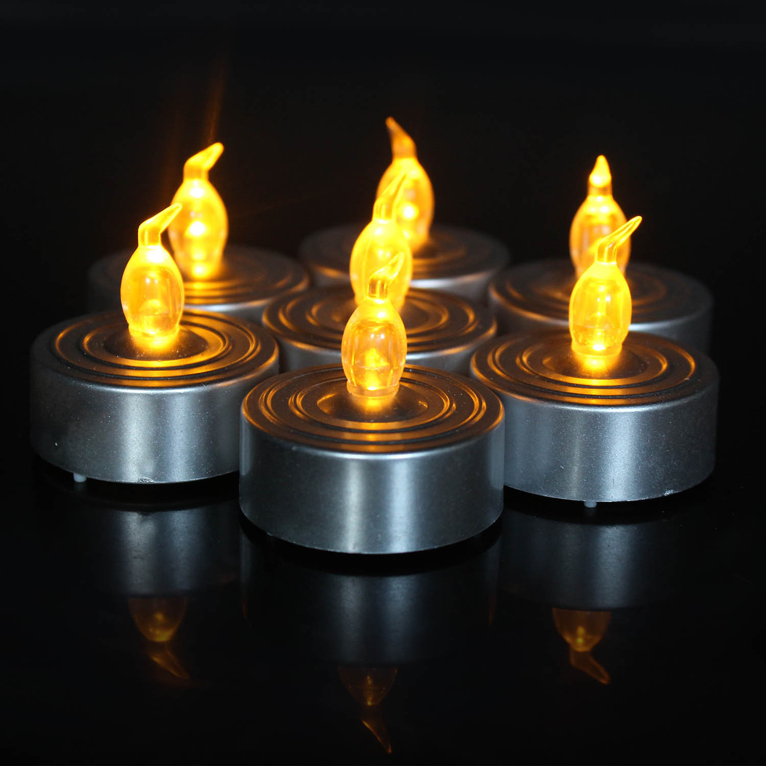 Tealight Candles Long Burning Yellow Romantic Table Decor Led Light Battery Operated Flameless For Home Wedding Party