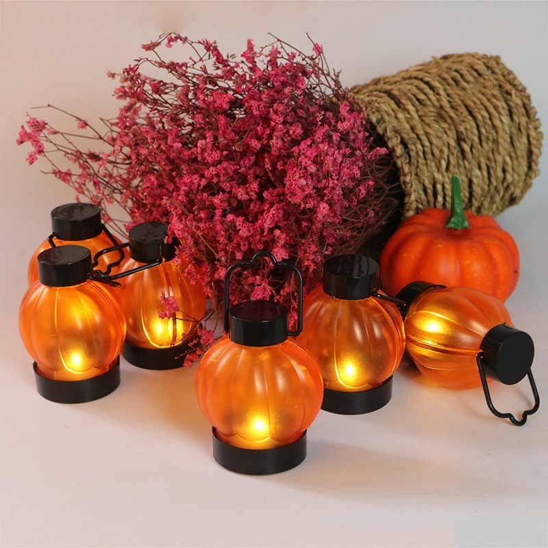 Flickering Festival Decorative Mini Candle Lanterns Halloween Theme Pumpkin Shaped LED Lantern