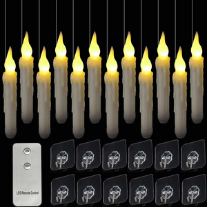 Batteries Operated Taper Candles with Remote Flickering Flameless Candles Floating Led Hanging Party Halloween Christmas