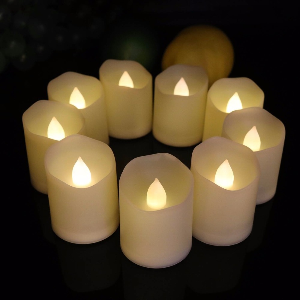 Newest LED Tea lights Candle outdoor Decoration flicker Concave candle with remote