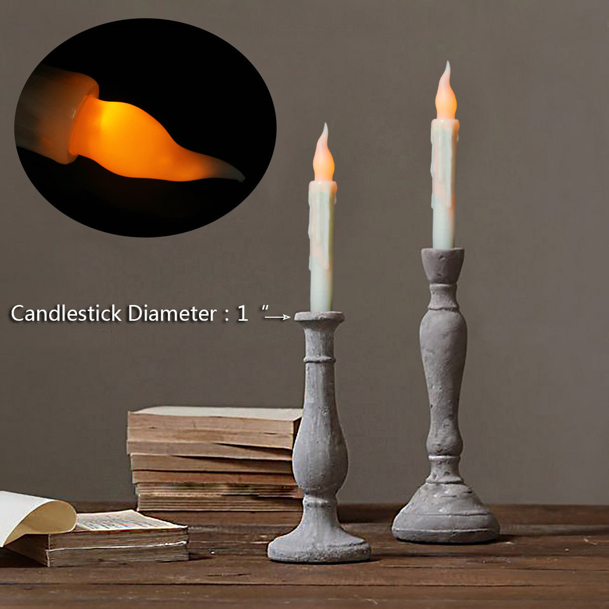 Flickering yellow flame Led Taper Candles Flameless led tea light candles with timer 6 hours on 18 hours off in 24 hours cycle