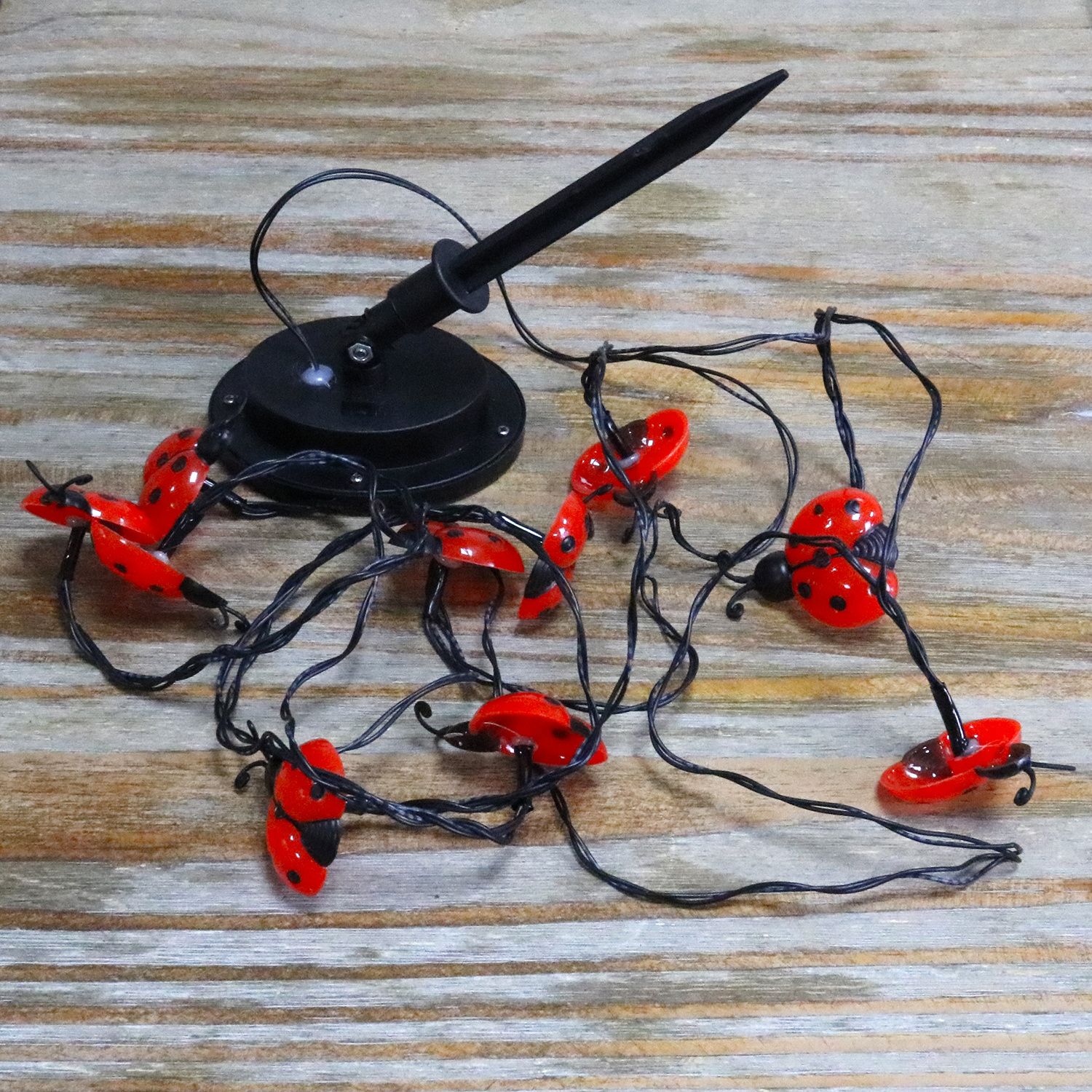 New Modeling Solar Simulation Seven-Star Ladybug String Lights for Garden Lawn Decoration