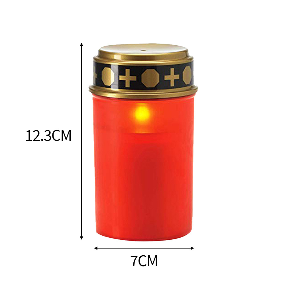 MD1124 Church Praying Battery Cemetery Religious Candles Votive Ornaments Light LED Flameless Graveyard Lamp Grave Candle