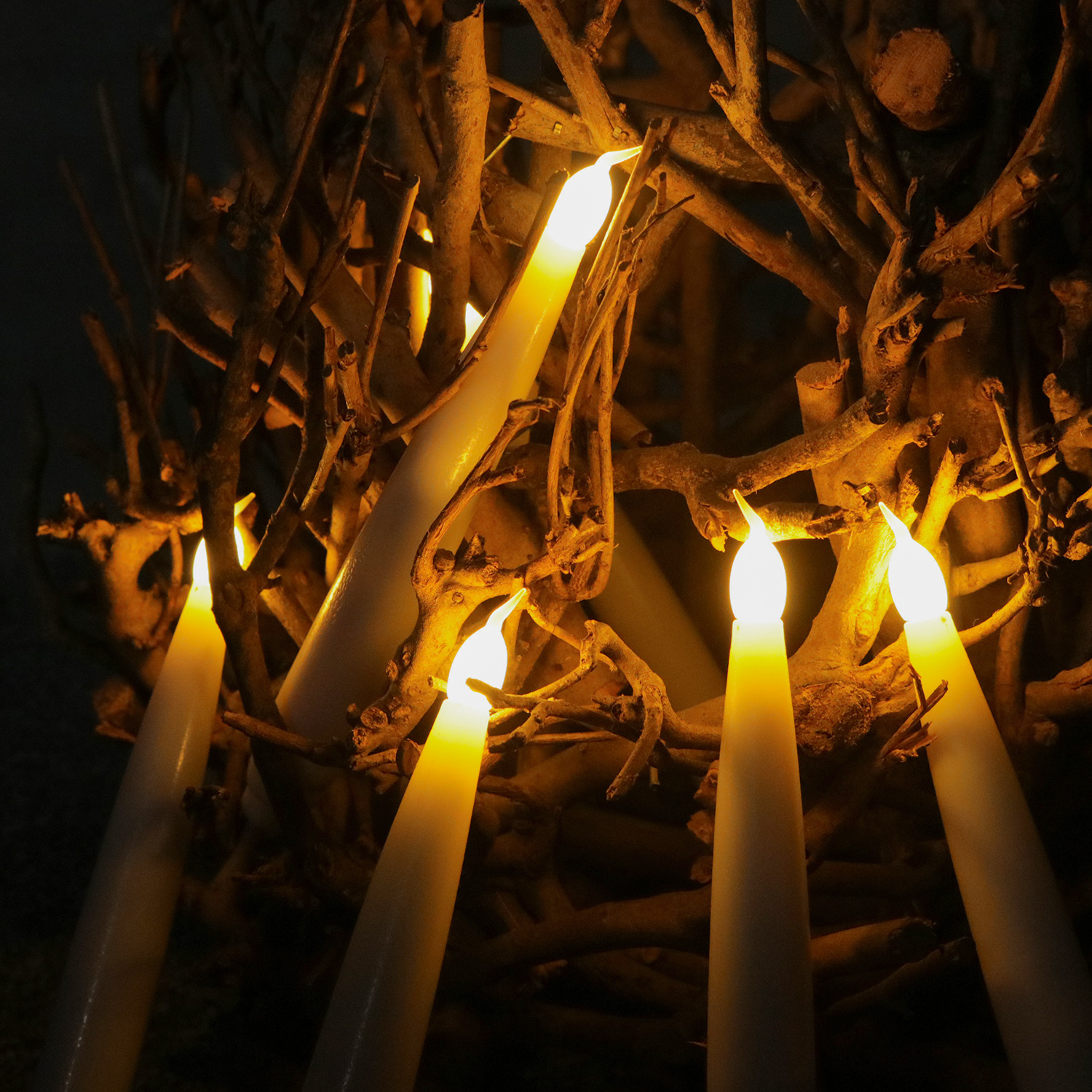 Hot Sale Flameless Decorative LED Candle Flickering LED Taper Candle Ivory White Long Stick Candle