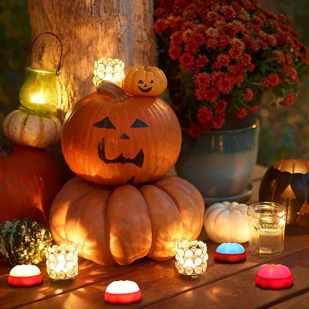 Halloween Pumpkin Light Customized Remote Control Halloween Decorations Flickering Effect Pumpkin Shaped Candle Light