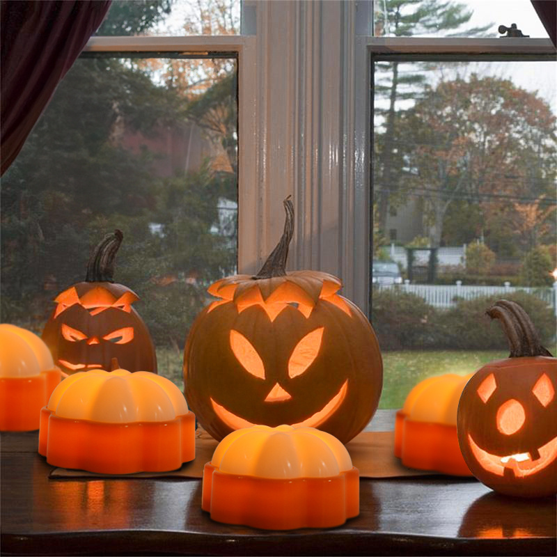 2024 New Design Halloween LED Pumpkin Lights 4 Pack Battery Operated Halloween Decorations with Remote Timers