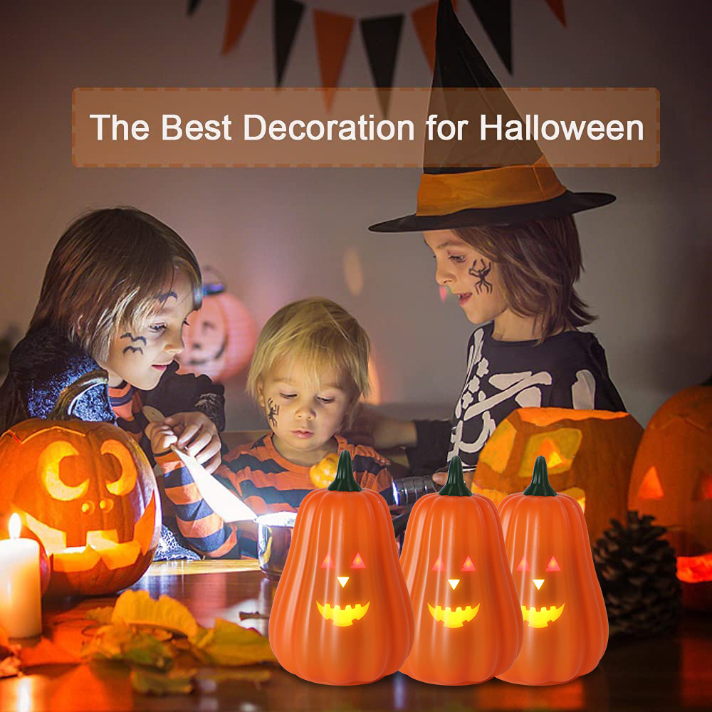 Halloween Decorations Pumpkin Lantern Creative Horror Music Voice Control Induction Function LED Light Halloween Party Supplies