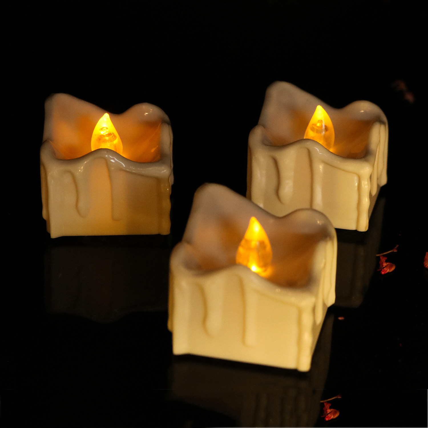 Newest Christmas Battery Remote LED Square Candle Diwali Decoration Diya & Yellow Flickering Flameless Tea Light Candle