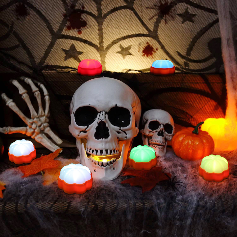 Halloween Pumpkin Light Customized Remote Control Halloween Decorations Flickering Effect Pumpkin Shaped Candle Light