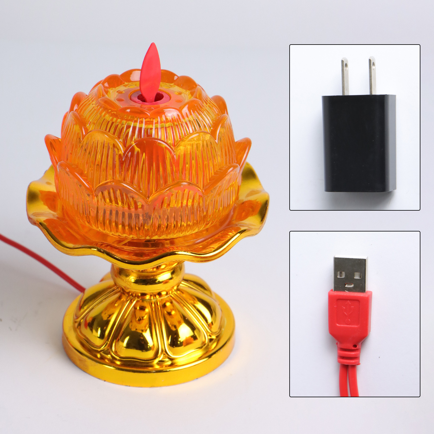 Lucite LED Swinging Head Lotus Light Flameless Candle USB Battery Dual Use Votive Tea Light Candle Holder Festival Decoration