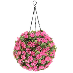 GL3082M Solar Flower Ball for Garden Decoration, Artificial Plant Hanging Light, Solar Power Artificial Flower Ball Led Light