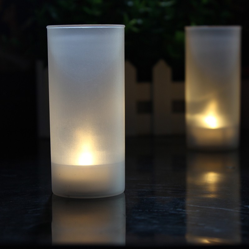 Batteries Flameless LED Tea Light Candle Yellow / Plastic Votive Holder