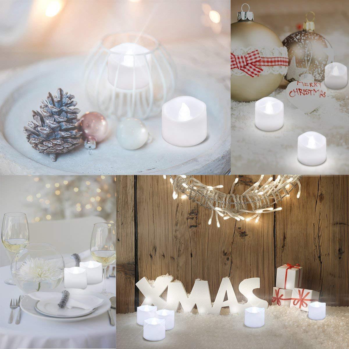 Tea Lights Bulk Flameless LED Tea Lights with Battery CR2032 Long Hours Operations for Party Wedding Home Church Decor