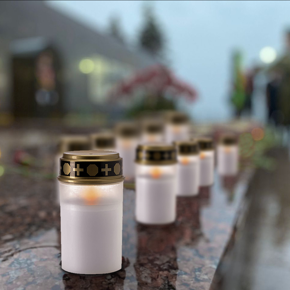 MD1124 Church Praying Battery Cemetery Religious Candles Votive Ornaments Light LED Flameless Graveyard Lamp Grave Candle