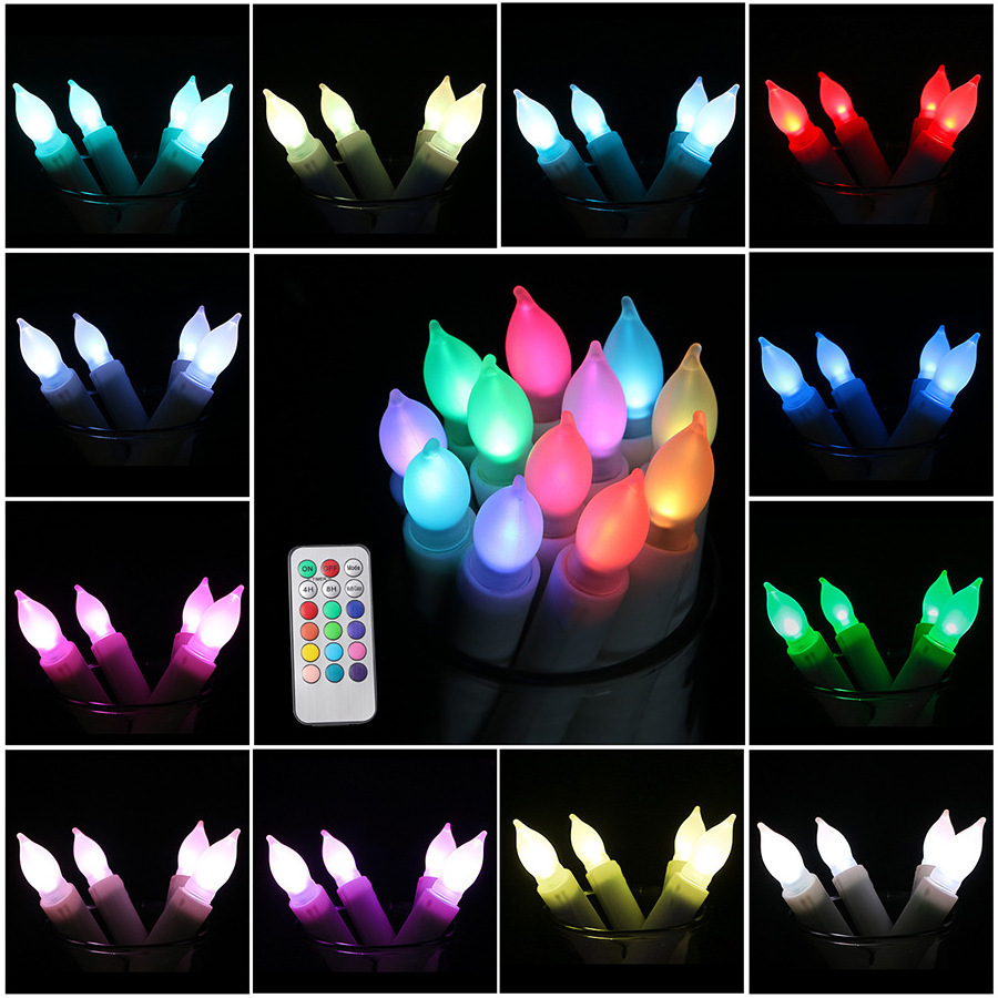 7 Day Candles Wholesale Prayer Home Decoration Flameless White Plastic Battery Operated Wick Remote Control Led Taper Candle