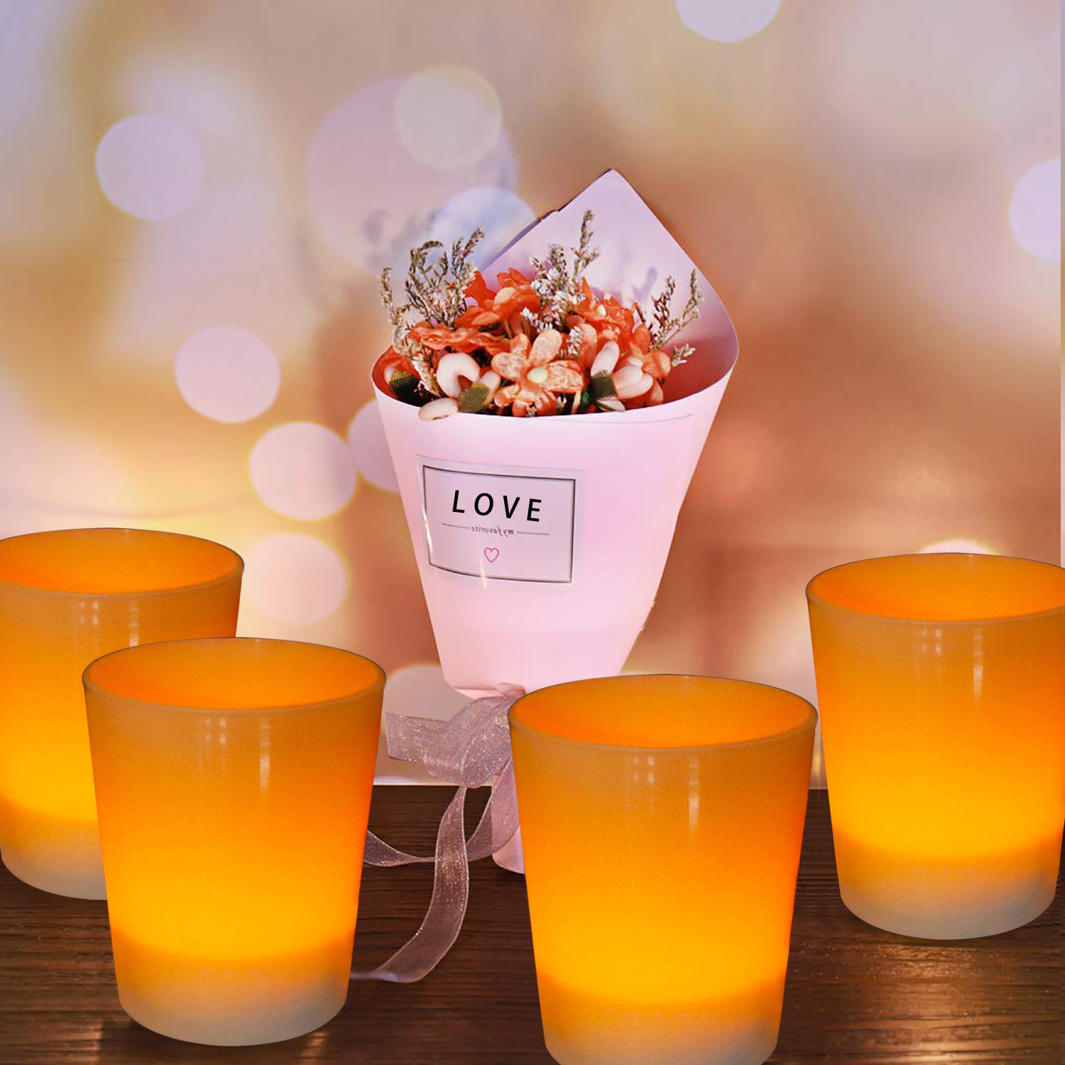 6 Pcs Electronic LED Frosted Cup Tea Lights Containers Cup DIY Candle Making Molds for Desktop Decoration