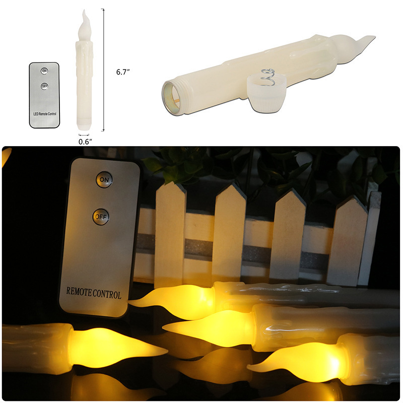 Aulaygo Flickering Light Flameless Taper Window Candles, Candles Church Home LED Batteries Operated Taper Candles With Remote