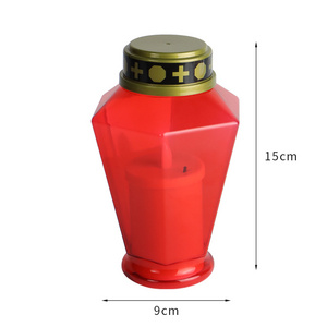 MD1629F Waterproof Hexagonal Small Candle Lamp Flameless Cemetery Church Mini LED Graveyard Sacrificial Light for Grave