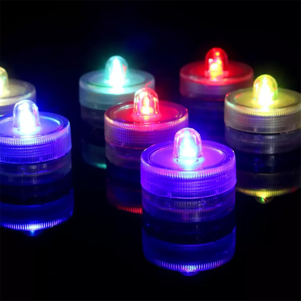 Battery Operated Waterproof Submersible Tealight Colorful Diving Lights Water Flickering LED Tealight Candles