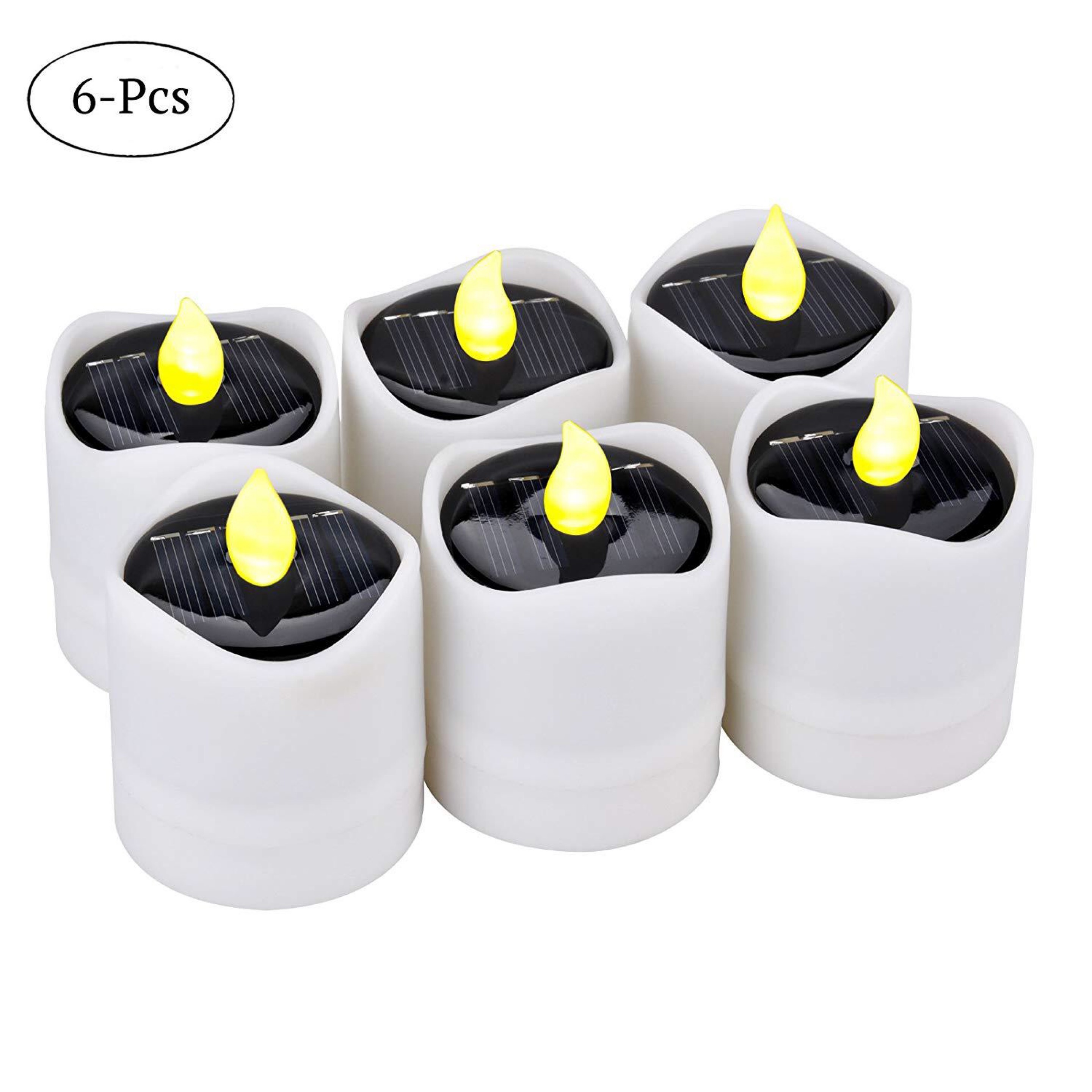 LED Solar Tea Lights,Waterproof Solar Powered Flameless Flickering Tealight Candles For Home Party Indoor Outdoor Decoration