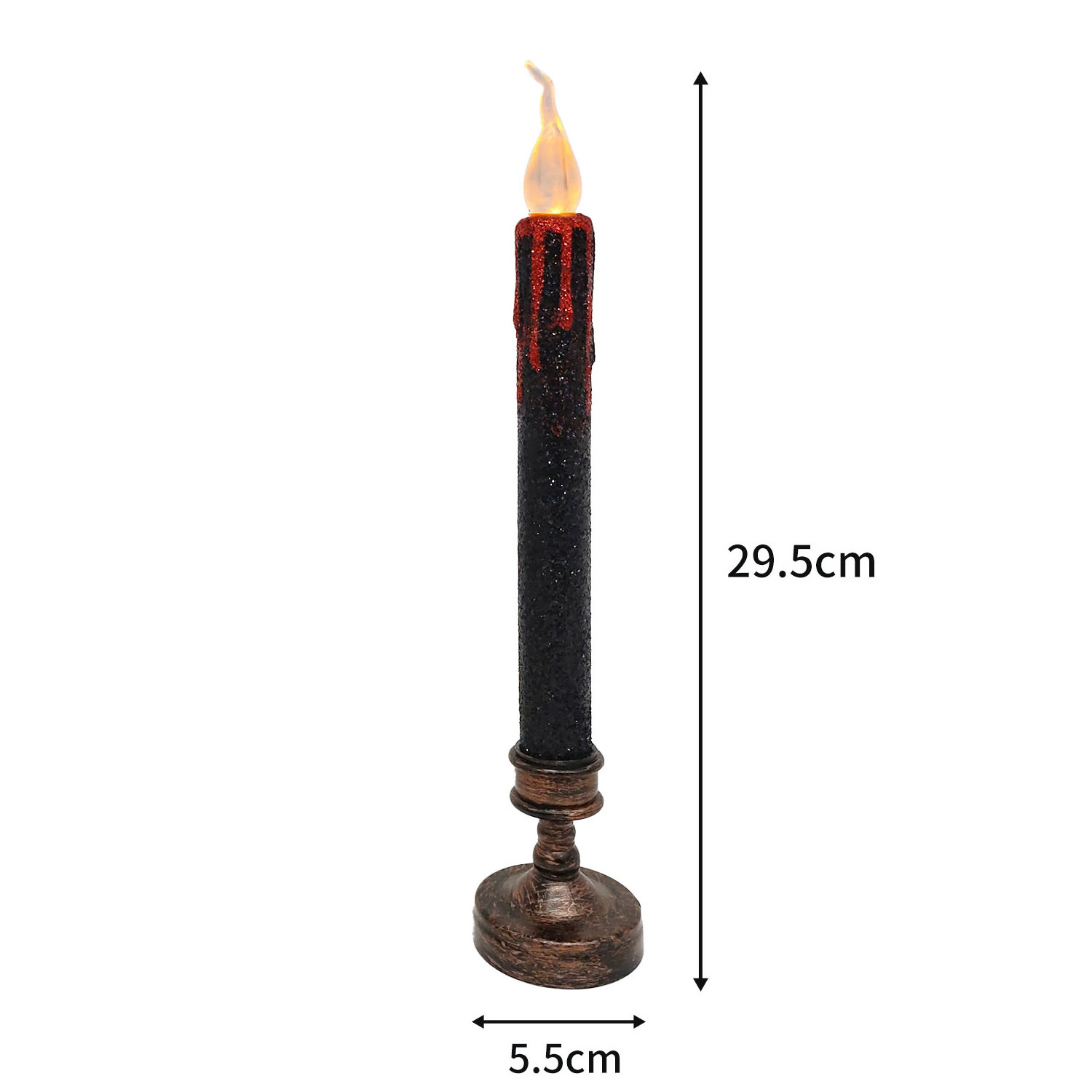 Large Size Black Tearful Battery Powered Candles Plastic Material Flicker Candles 2024 Factory Wholesale Best Flameless Candles