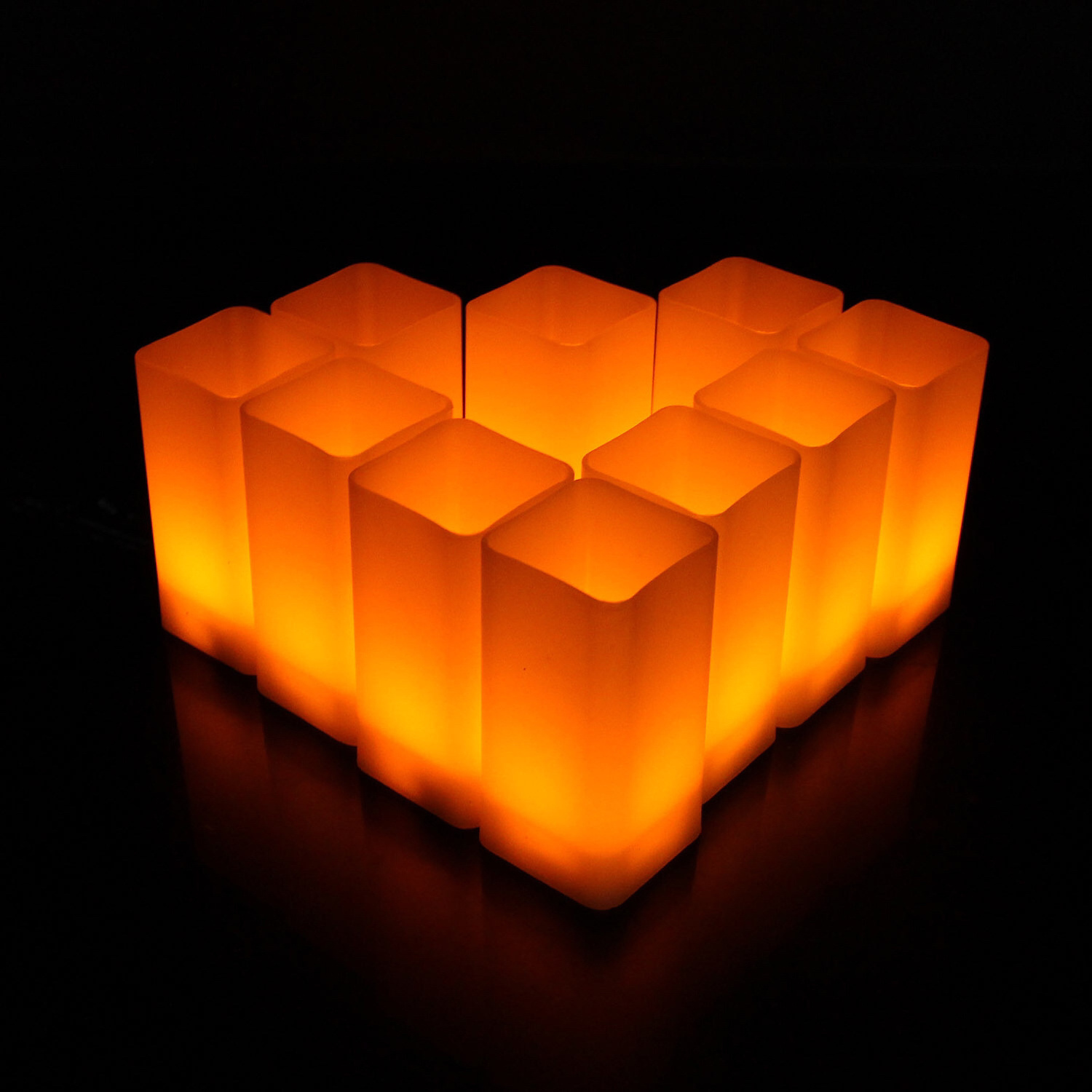 Hot Sale Flameless Battery Operated LED Candle Holder Plastic Tealight Candle Led Square Other Candle Holder