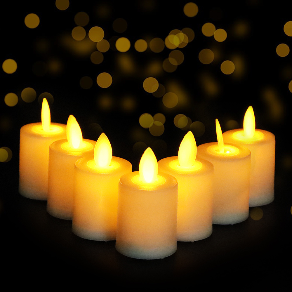 Hotsale Led Flameless Candles with Moving Flame Yellow Electric Taper Candles for Christmas Party Decoration