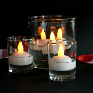 Waterproof Floating Tealight Yellow Flickeing Flameless Floating Tealight Candles For Swimming Pool Bar Decoration