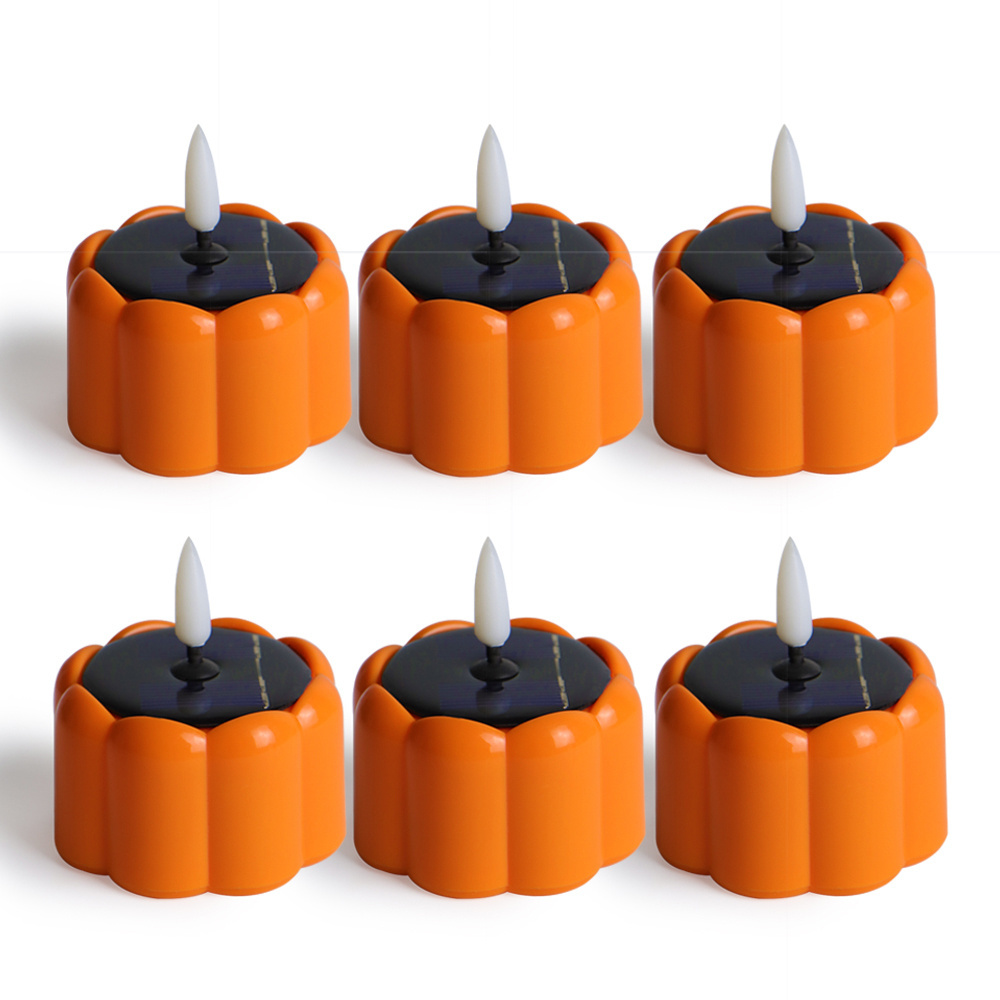 Outdoor Halloween Party Decorated Small Night Lights Solar LED Pumpkin Lights Solar Candle Lights